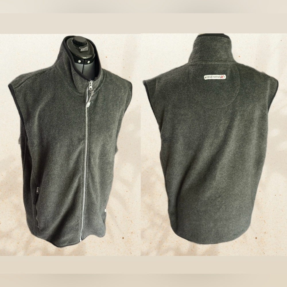 Izod‎ Men's  Vest Full Zip Front Pockets Gray | Size L | Preowned